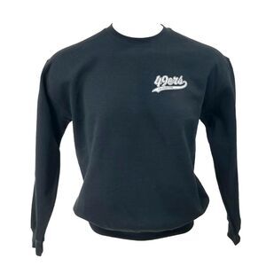 SAN FRANCISCO 49ERS Double Script Retro Logo BLACK Pullover Crewneck, Sweatshirt
